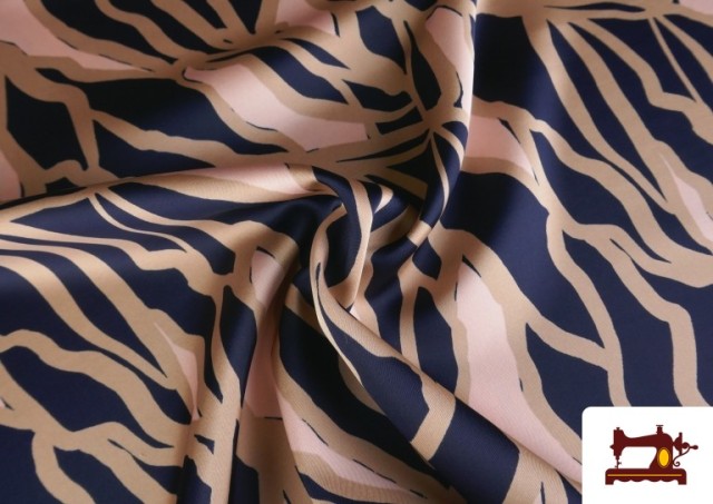 Vente en ligne de Tissu Crêpe Satin Imprimé Marbré Rose Poudré