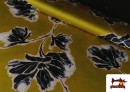 Acheter Tissu Crêpe Satin Imprimé Floral couleur Vert