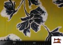 Acheter en ligne Tissu Crêpe Satin Imprimé Floral couleur Vert