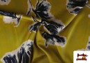 Vente en ligne de Tissu Crêpe Satin Imprimé Floral couleur Vert