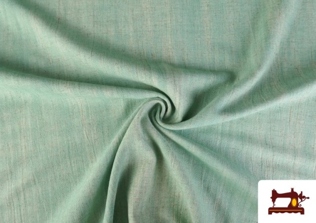 Tissu Lin Viscose Lavé à la Pierre 137cm couleur Vert menthe