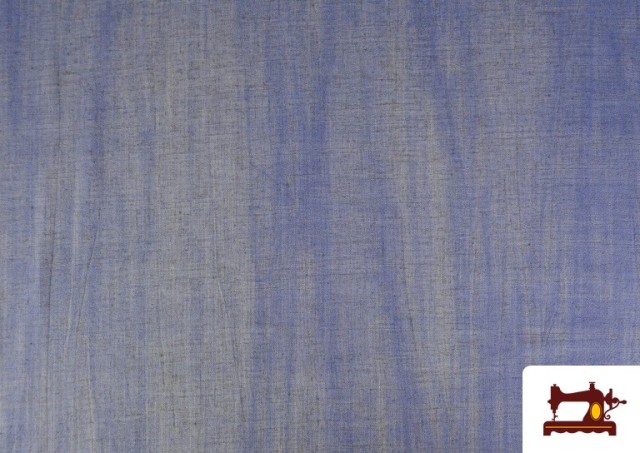 Tissu Lin Viscose Lavé à la Pierre 137cm couleur Bleu
