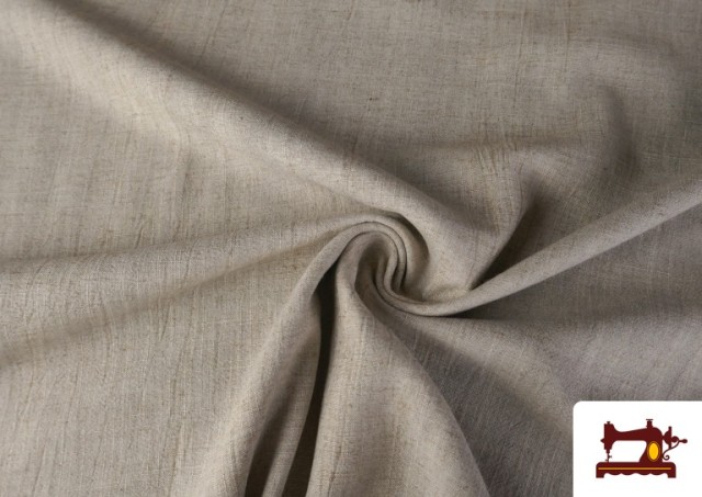 Acheter en ligne Tissu Lin Viscose Lavé à la Pierre 137cm couleur Sable