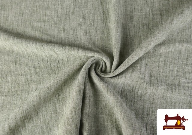 Acheter en ligne Tissu Coordonné Aspect Lin en Polyester couleur Kaki