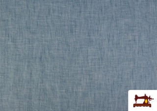 Vente en ligne de Tissu Coordonné Aspect Lin en Polyester couleur Bleu