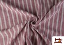 Acheter en ligne Tissu Rayures Coordonné Aspect Lin en Polyester couleur Rouge