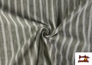 Tissu Rayures Coordonné Aspect Lin en Polyester couleur Kaki