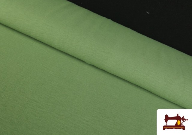 Tissu Bambula Froissé Pour Vêtements d’Été Couleurs Unies couleur Verde manzana