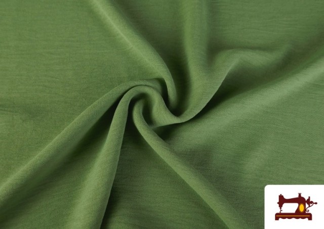 Acheter Tissu Bambula Froissé Pour Vêtements d’Été Couleurs Unies couleur Verde manzana