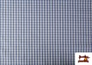 Acheter Tissu avec Carreaux Vichy en Coton 100% couleur Bleu Cobalt