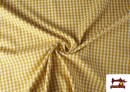 Tissu avec Carreaux Vichy en Coton 100% couleur Moutarde