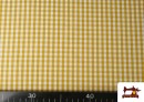 Acheter Tissu avec Carreaux Vichy en Coton 100% couleur Moutarde