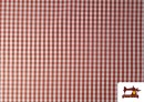 Acheter en ligne Tissu avec Carreaux Vichy en Coton 100% couleur Tuile