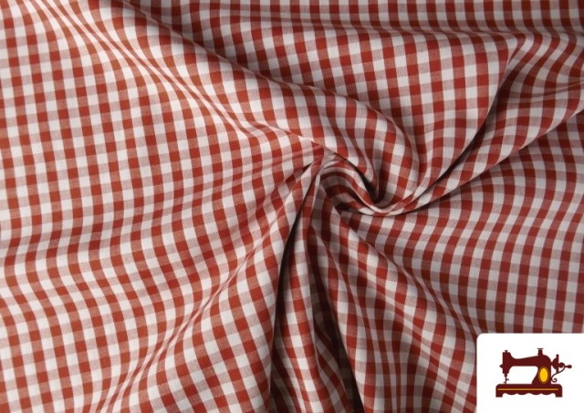 Vente en ligne de Tissu avec Carreaux Vichy en Coton 100% couleur Tuile