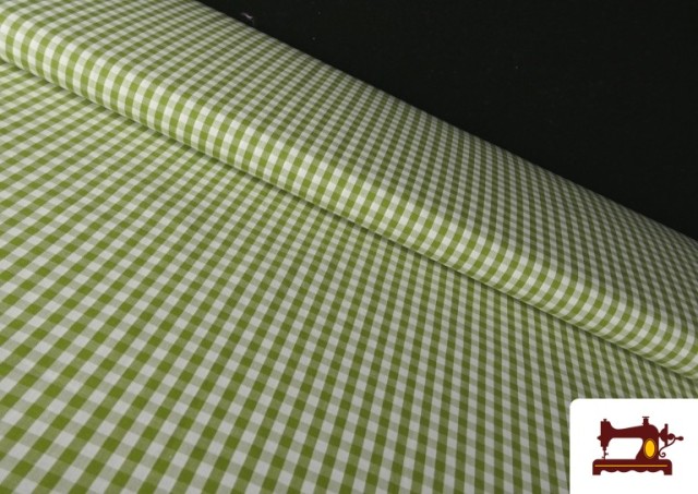 Tissu avec Carreaux Vichy en Coton 100% couleur Kaki
