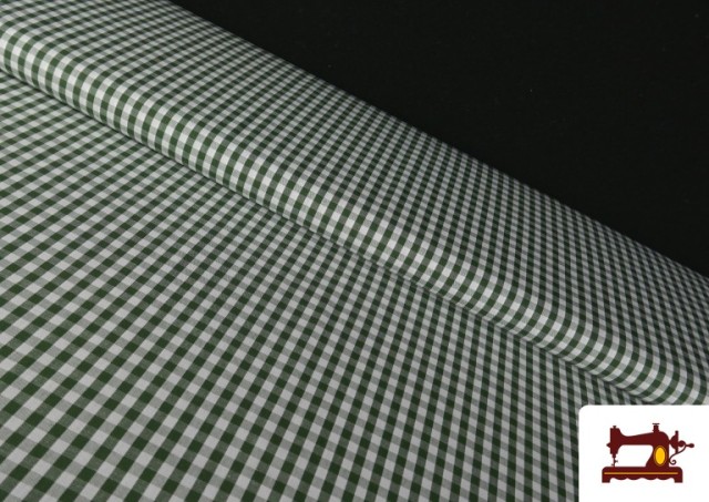Acheter en ligne Tissu avec Carreaux Vichy en Coton 100% couleur Vert Bouteille