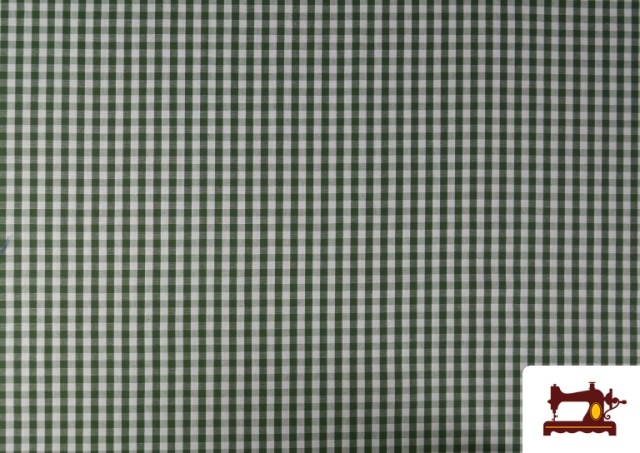 Vente en ligne de Tissu avec Carreaux Vichy en Coton 100% couleur Vert Bouteille