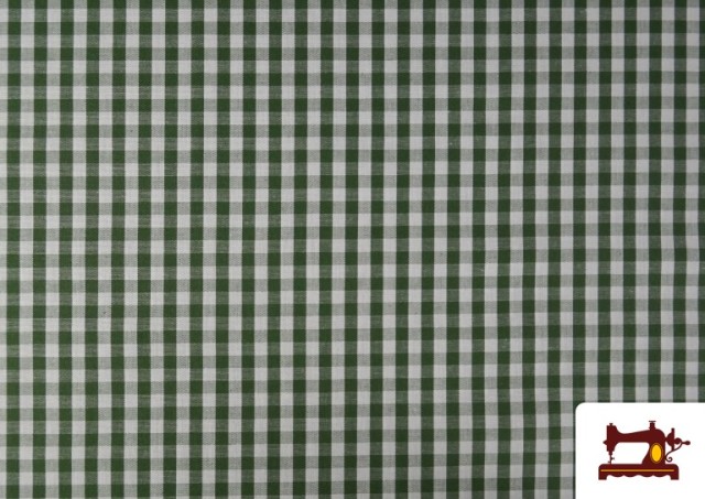 Tissu avec Carreaux Vichy en Coton 100% couleur Vert Bouteille