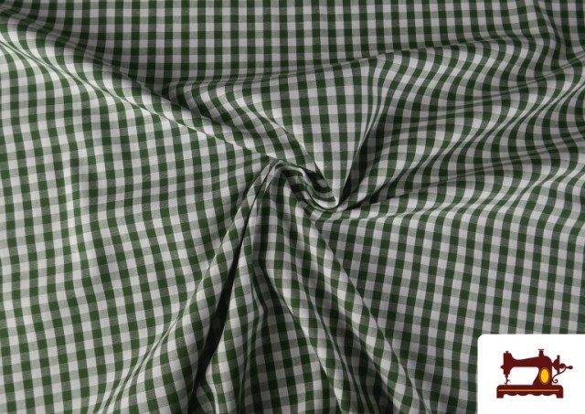 Tissu avec Carreaux Vichy en Coton 100% couleur Vert Bouteille