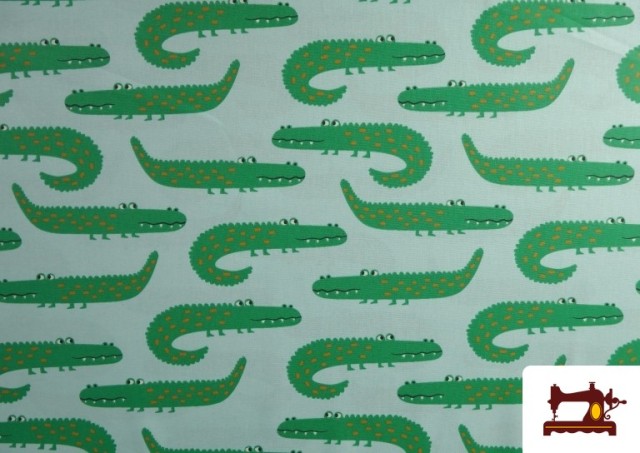 Acheter Tissu Coton Imprimé Crocodiles