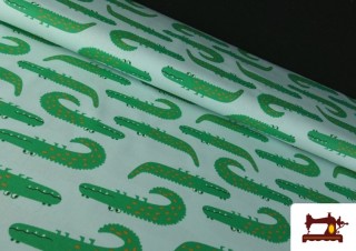 Tissu Coton Imprimé Crocodiles