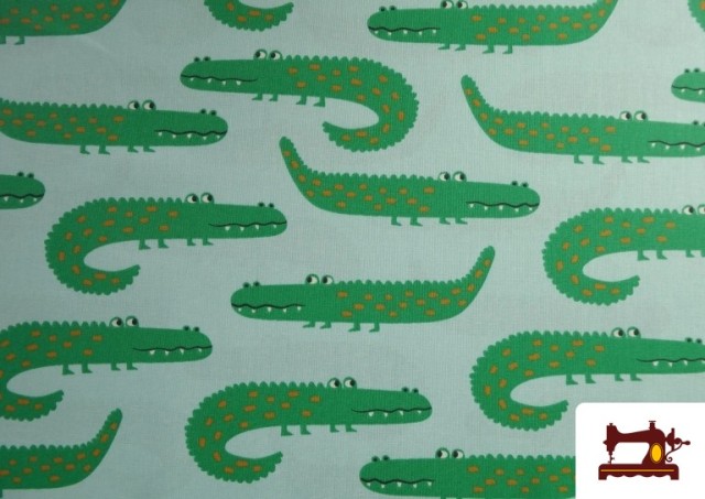 Vente de Tissu Coton Imprimé Crocodiles