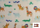 Vente de Tissu Coton Imprimé Animaux Amusants Multicolores