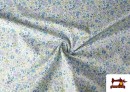 Acheter en ligne Tissu Coton Imprimé Floral Bleu