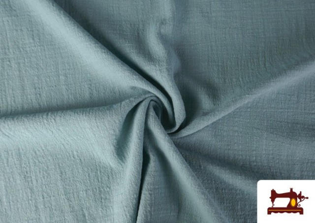 Tissu Coton 100% Lavé 130cm de Largeur couleur Vert mer
