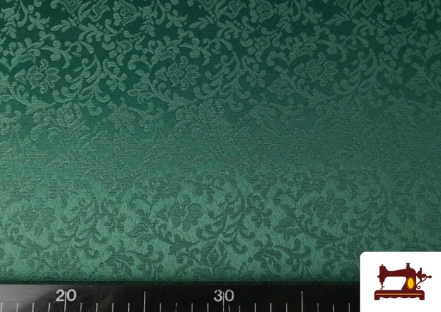 Acheter en ligne Tissu Jacquard Brocart Floral Largeur 280cm couleur Vert