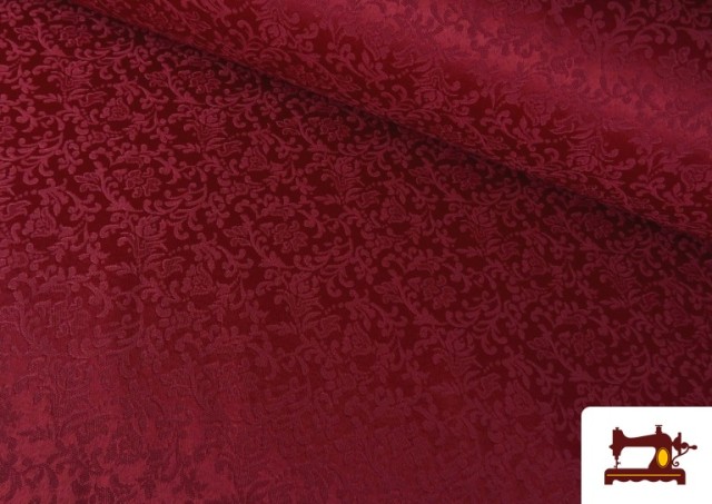 Tissu Jacquard Brocart Floral Largeur 280cm couleur Rubis