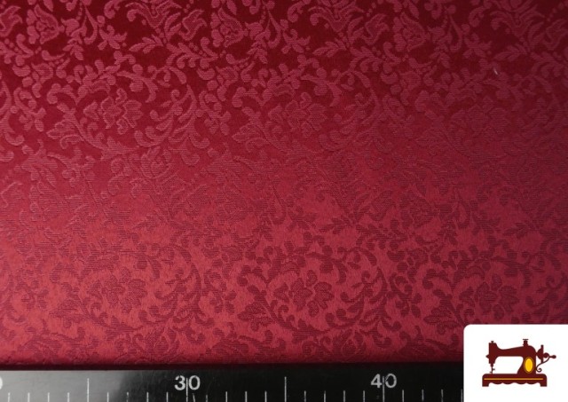 Vente de Tissu Jacquard Brocart Floral Largeur 280cm couleur Rubis