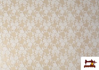 Acheter Tissu de Blonde Blanche Motifs Classiques Floraux
