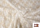 Vente en ligne de Tissu de Blonde Blanche Motifs Classiques Floraux