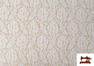 Acheter Tissu de Blonde Blanche Motifs Classiques Floraux