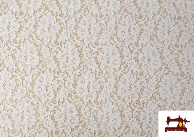 Acheter Tissu de Blonde Blanche Motifs Classiques Floraux