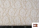 Vente de Tissu de Blonde Blanche Motifs Classiques Floraux