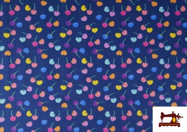 Vente de Tissu Maille T-shirt Cerises Multicolores
