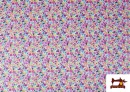 Vente de Tissu Maille T-shirt Fleurs Multicolores