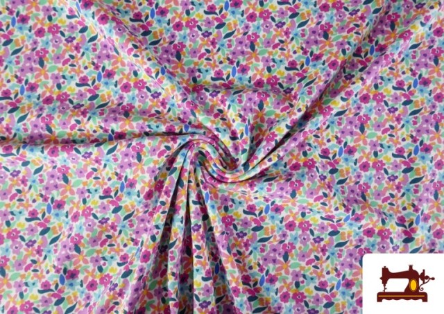 Acheter Tissu Maille T-shirt Fleurs Multicolores