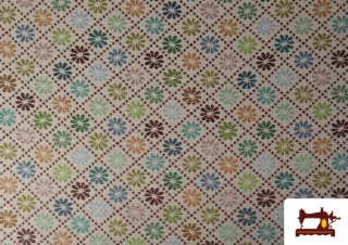 Acheter Tissu Gobelin Floral Géométrique