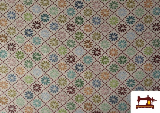 Acheter Tissu Gobelin Floral Géométrique