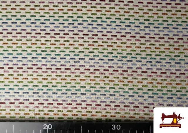 Acheter en ligne Tissu Gobelin Rayures Arc-en-ciel
