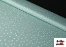 Tissu Coton Petites Étoiles Colorées couleur Vert menthe