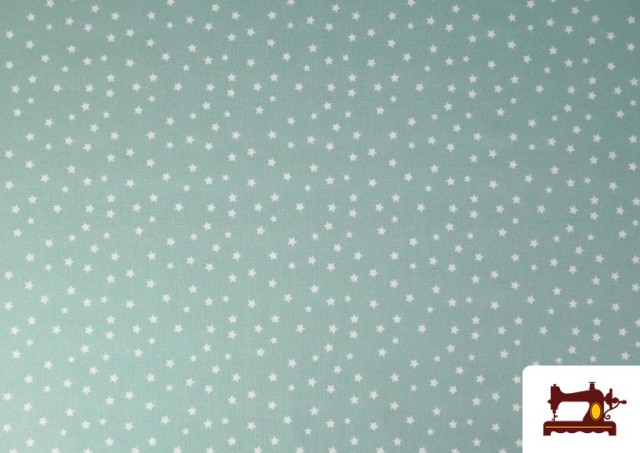 Acheter Tissu Coton Petites Étoiles Colorées couleur Vert menthe
