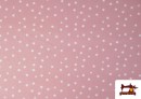 Tissu Coton Petites Étoiles Colorées couleur Rose pâle