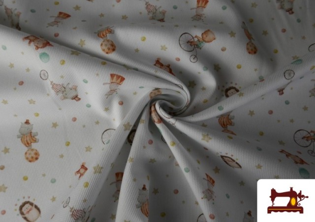 Vente en ligne de Piqué de coton avec animaux de cirque colorés