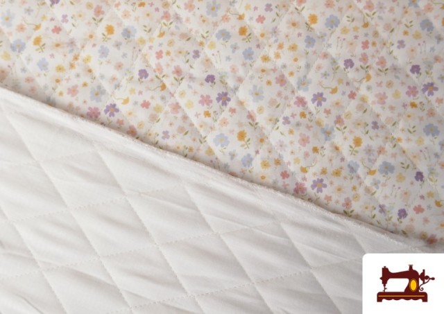 Tissu Matelassé En Coton Double Face Imprimé Floral couleur Violet