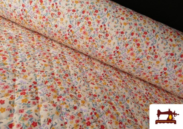 Tissu Matelassé En Coton Double Face Imprimé Floral couleur Rouge