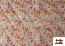 Tissu Matelassé En Coton Double Face Imprimé Floral couleur Rouge
